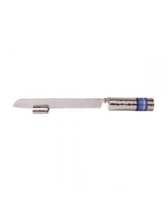 סכין מעוצבת לחלה עם טבעות בגווני כחול
